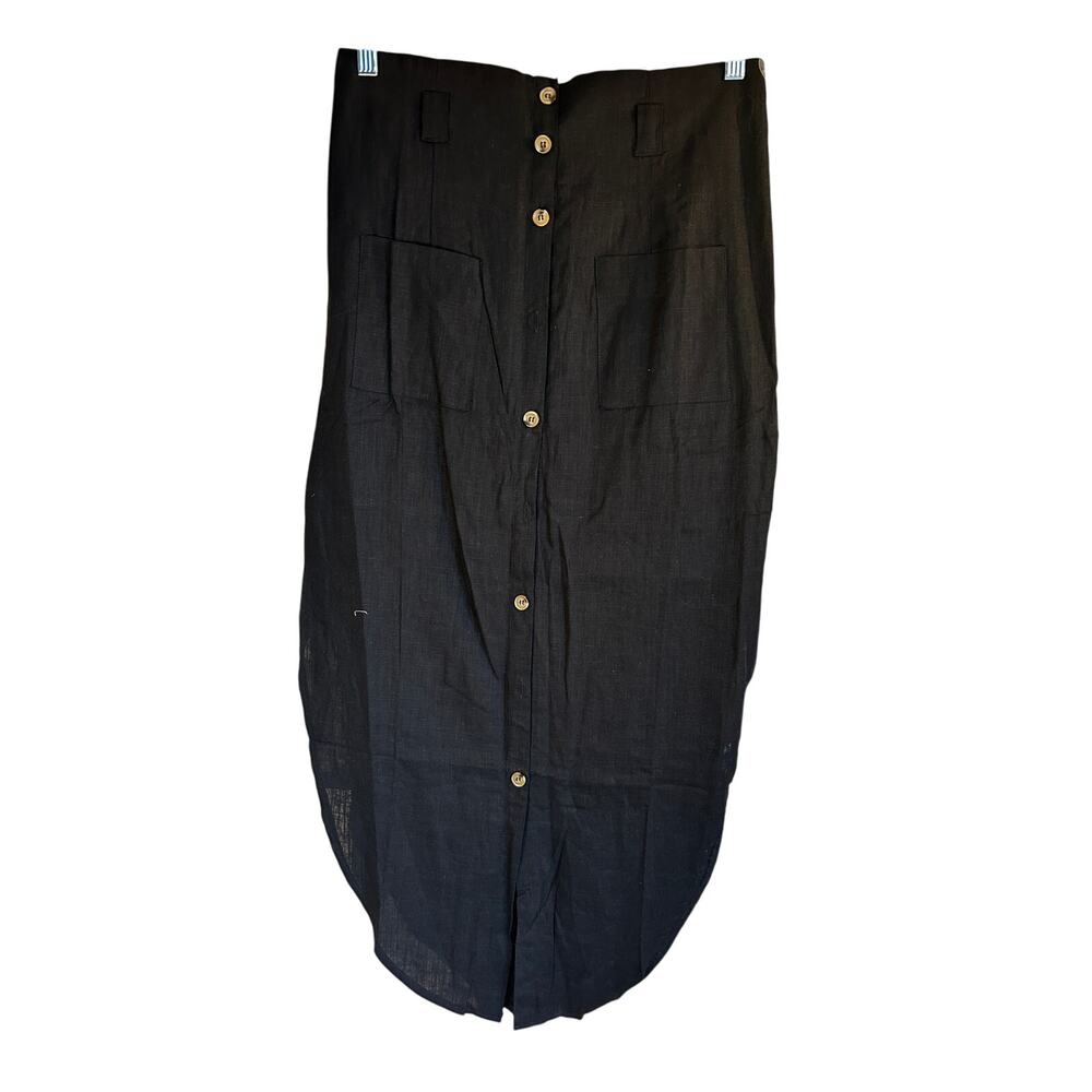 NWT Hayden Los Angeles Black Viscose/Linen  Blend Skirt, L
